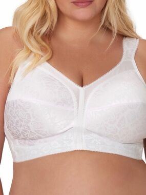 Playtex White Floral Soft-Cup Plus Size Bra